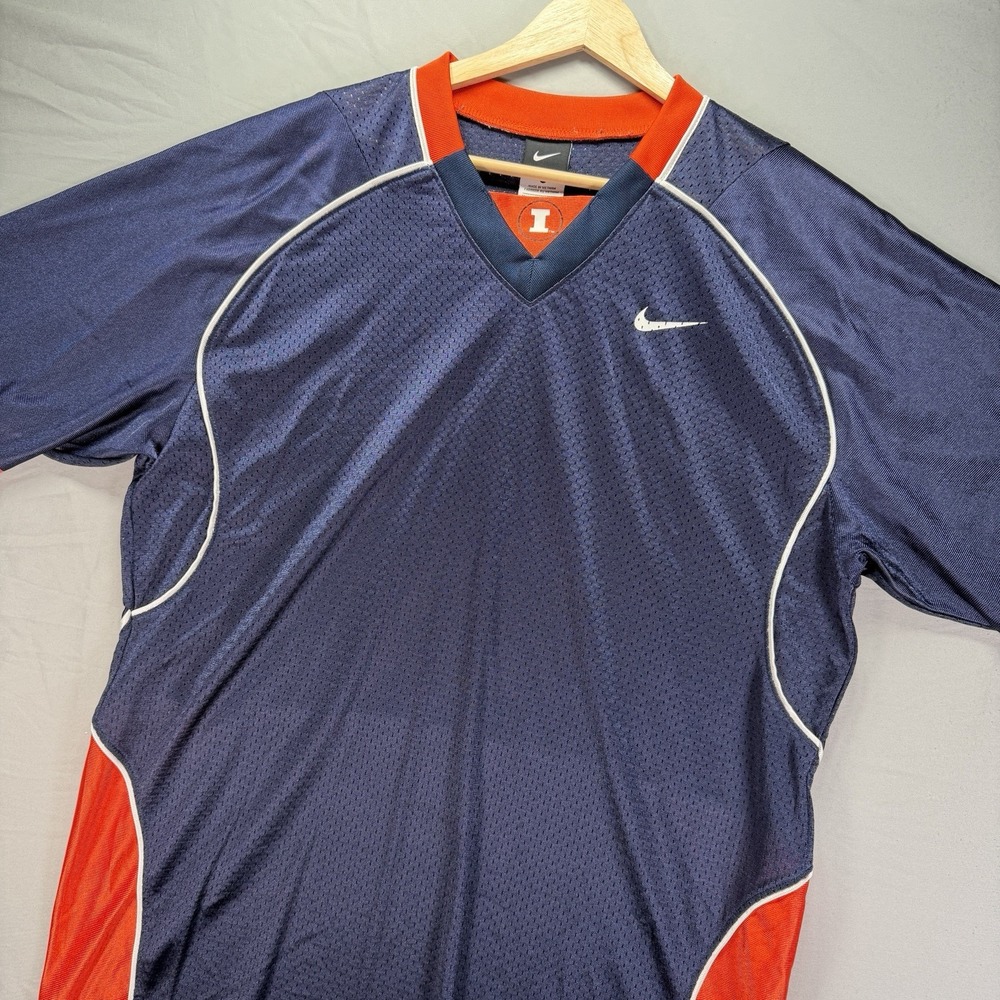 Illinois Fighting Illini Football Jersey Mens Medium Mesh Blue University Nike